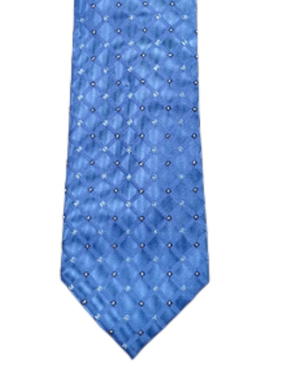 Club Room Blue Geometric Necktie Classic Textured Diamond Pattern Men's Tie